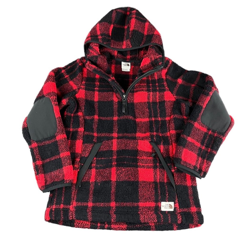 The North Face Women’s Campshire 1/4 Zip TNF Red Plaid Pullover Jacket Size S